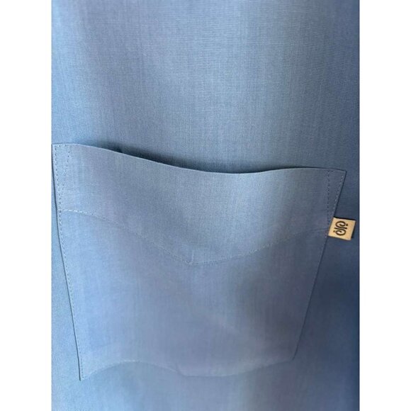 Solitude Men’s Embroidered Button Down Short Sleeve Camp Shirt Blue Size M - Picture 5 of 10